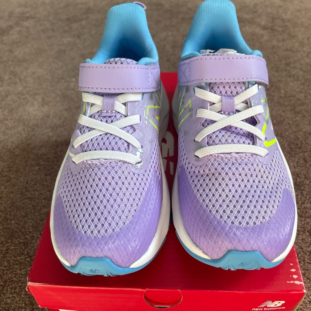 New Balance Kids' Lavender and Blue Sneakers- Size 13